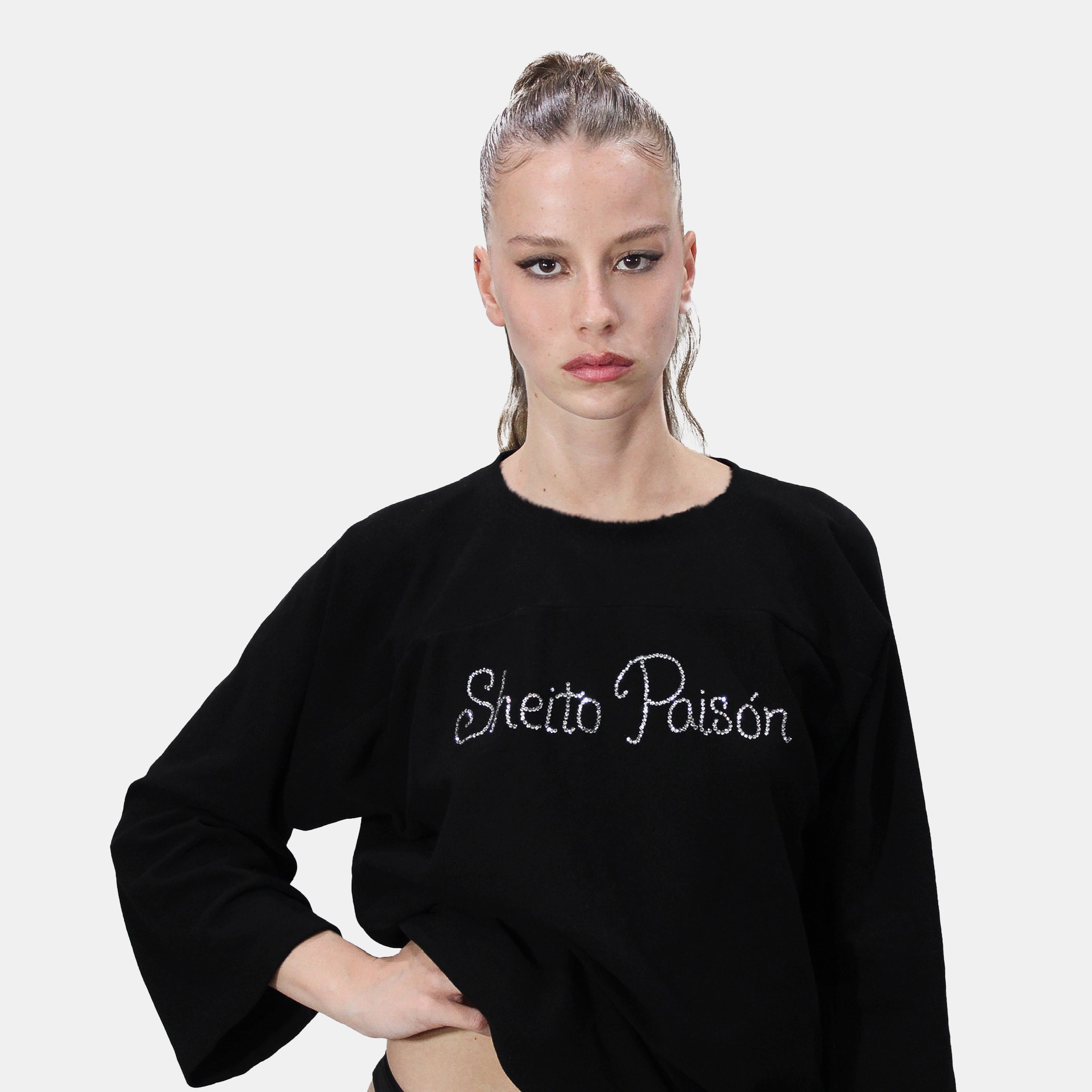 Camiseta de manga larga con brillos